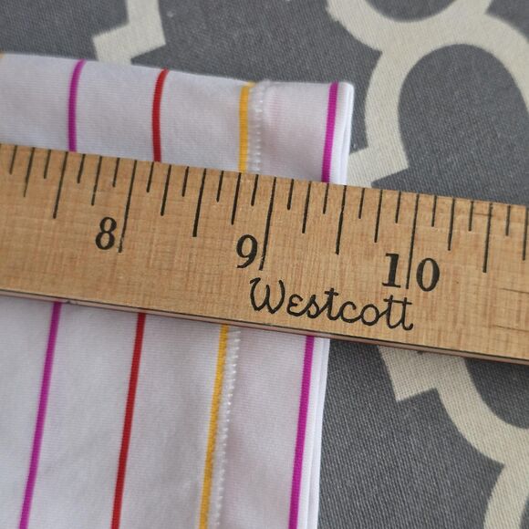 G/FORE Polo Shirt Mens XL White Multicolor Stripe Golf Performance Stretch - Picture 13 of 13